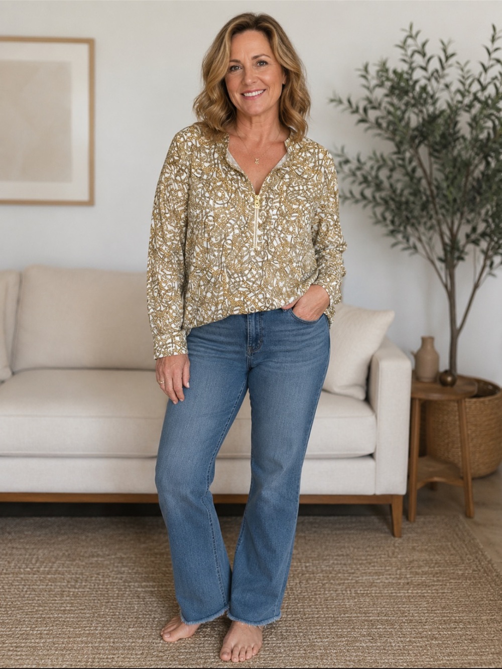 NWT, Michael Kors chain print top, XL